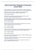 Gold Coast Exam Questions & Answers  &lpar;exam 2024&rpar;