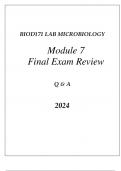 BIOD171 ESSENTIALS IN MICROBIOLOGY LAB MODULE 7 SECONDARY CHARACTERIZATION EXAM