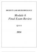 BIOD171 ESSENTIALS IN MICROBIOLOGY LAB MODULE 6 ENZYMATIC REACTIONS FINAL EXAM REVIEW Q & A 2024.pdf