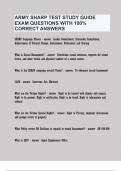 ARMY SHARP TEST STUDY GUIDE EXAM QUESTIONS WITH 100% CORRECT ANSWERS