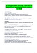 Wisconsin Motor Vehicle Salesperson Manual Test Questions And Answers &vert; Verified