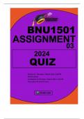 BNU1501 ASSIGNMENT 3 -QUIZ 2024 MCQ WELL ANSWERED