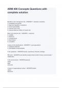ARM 400 Concepts Questions with complete solution
