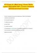ATI Exam #1 (Med Surg.) Exam Q&As Latest 2023/2024(100% Correct Answers 2023)Guaranteed success