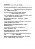 NCE&lowbar;LPC Exam Study Guide  With complete solution