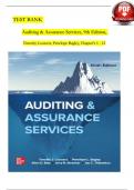 TEST BANK For Auditing and Assurance Services&comma; 9th Edition By Timothy Louwers&comma; Penelope Bagley&comma; Verified Chapter's 1 - 12&comma; Complete Newest Version