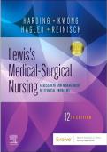 Test Bank For Lewis's Medical-Surgical Nursing 12th Edition Mariann Harding Chapter 1-69 | Complete Guide Newest Version UPDATED ISBN:9780323789615