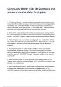 Community Health HESI &lpar;1&rpar; Questions and answers latest updated &lowbar; complete