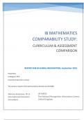 IB MATHEMATICS COMPARABILITY STUDY: CURRICULUM & ASSESSMENT COMPARISON