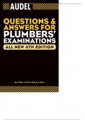 AudelTM Questions and Answers for Plumbers’ Examinations All New 4th Edition    Rex Miller Mark Richard Miller Jules Oravetz