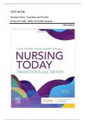 Test Bank For Nursing Today: Transition and Trends 11th Edition by JoAnn Zerwekh, Ashley Garneau 9780323810159 Chapter 1-26 Complete Guide.