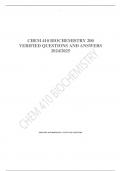 CHEM 410 BIOCHEMISTRY 200  VERIFIED QUESTIONS AND ANSWERS  2024/2025