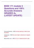 BIOD 171 module 3 Questions and 100% Accurate Answers GRADED A+ (LATEST UPDATE)