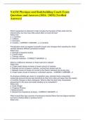 NASM Physique and Bodybuilding Coach Exam Questions and Answers &lpar;2024 &sol; 2025&rpar; &lpar;Verified Answers&rpar;