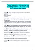 Praxis Principles of Learning and Teaching Grades 7-12 Exam Prep Questions and Answers