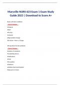 Maryville NURS 623 Exam 1 Exam Study Guide 2023 | Download to Score A+