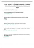 LEVEL 1 MODULE 11 RESIDENTIAL ELECTRICAL SERVICES EXAM UPDATED 2024 QUESTIONS AND ANSWERS 100&percnt; PASS 