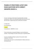 PHARM ATI PROCTORED LATEST 2024  EXAM QUESTIONS WITH CORRECT ANSWERS GRADE A+   