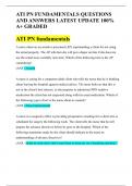 ATI PN FUNDAMENTALS QUESTIONS AND ANSWERS LATEST UPDATE 100% A+ GRADED
