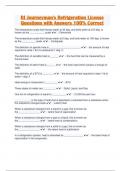 RI Journeyman's Refrigeration License Questions with Answers 100% Correct 