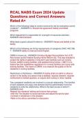 RCAL NABS Exam 2024 Update  Questions and Correct Answers  Rated A&plus;