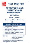 Test Bank &mdash; Operations and Supply Chain Management&comma; 16th Edition &mdash; F&period; Robert Jacobs & Richard Chase &mdash; Latest Update 2025&sol;2026 &mdash; &lpar;All Chapters Covered 1&ndash;22 &plus; Supplementary Modules&rpar;