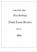 (WGU C180) PSYC 1010 PSYCHOLOGY FUNDAMENTALS FINAL EXAM REVIEW Q & A