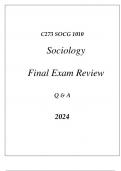 (WGU C273) SOCG 1010 SOCIOLOGY FINAL EXAM REVIEW Q & A 2024.