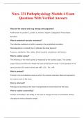 Nurs- 231 Pathophysiology Module 4 Exam Questions With Verified Answers