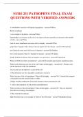 NURS 231 PATHOPHYS FINAL EXAM QUESTIONS WITH VERIFIED ANSWERS
