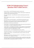 NURS 231 Pathophysiology Exam 4 Questions With Verified Answers