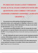 PN HESI EXIT EXAM LATEST VERSIONS EXAM ACTUAL EXAM COMPLETE WITH 100+ QUESTIONS AND ANSWERS