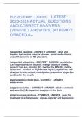 Nur 210 Exam 1 (Galen) LATEST  2023-2024 ACTUAL QUESTIONS  AND CORRECT ANSWERS  (VERIFIED ANSWERS) |ALREADY  GRADED A+