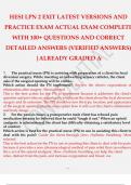 HESI LPN 2 EXIT LATEST VERSIONS AND PRACTICE EXAM ACTUAL EXAM COMPLETE WITH 100+ QUESTIONS AND ANSWERS 2024