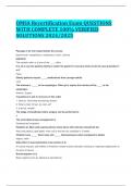 OMSA Recertification Exam QUESTIONS WITH COMPLETE 100&percnt; VERIFIED SOLUTIONS 2024&sol;2025
