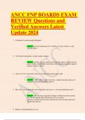 ANCC FNP BOARDS EXAM REVIEW Questions and Verified Answers Latest Update 2024