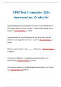 Certified Playground Safety Inspector | CPSI Test Information 2024 Answered and Graded A+