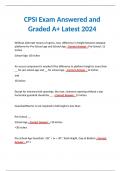 CPSI Exam Answered and Graded A+ Latest 2024
