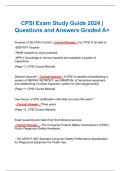 CPSI Exam Study Guide 2024 | Questions and Answers Graded A+