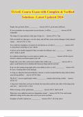 TLSAE Course Exam with Complete & Verified Solutions &vert; Latest Updated 2024