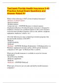 Test bank Florida Health Insurance 2-40  Practice Actual Exam Questions and  Answer Rated A&plus;