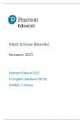 Pearson Edexcel GCE English Literature Advanced paper 1(9ET0/01:Drama)MARK SCHEME for June 2023