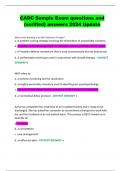 CADC Sample Exam questions and  &lpar;verified&rpar; answers 2024 Update
