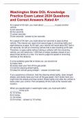 Washington State DOL Knowledge Practice Exam Latest 2024 Questions  and Correct Answers Rated A&plus;