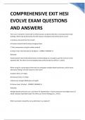 COMPREHENSIVE EXIT HESI EVOLVE EXAM QUESTIONS AND ANSWERS GRADED A+