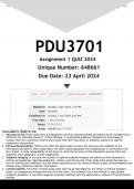 PDU3701 Assignment 1 &lpar;QUIZ ANSWERS&rpar; 2024