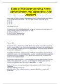 State of Michigan nursing home administrator test Questions And Answers