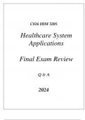 (WGU C816) HIM 3205 HEALTHCARE SYSTEM APPLICATIONS FINAL EXAM REVIEW Q & A 2024