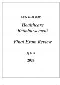 (WGU C812)HIM 4610 HEALTHCARE REIMBURSEMENT FINAL EXAM REVIEW Q & A