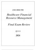 (WGU C811)HIM 3701 HEALTHCARE FINANCIAL RESOURCE MANAGEMENT FINAL EXAM REVIEW 